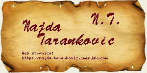 Najda Taranković vizit kartica